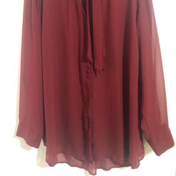 Burgundy Long Sleeve button up shirt - Picture 2 of 4
